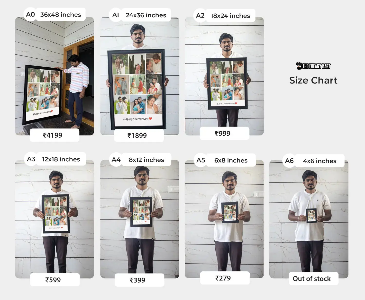 Anniversary Collage Frame with Custom Text - Image 2