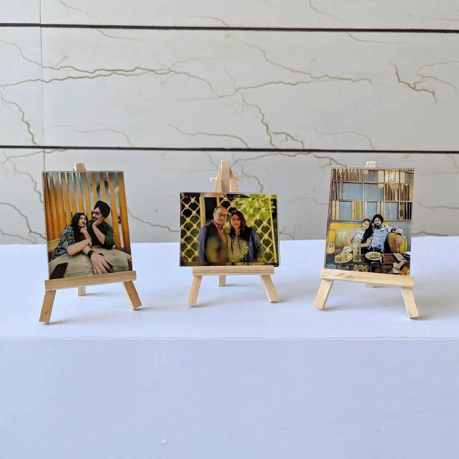 Set of Mini Frames with Wooden Stand - Image 1